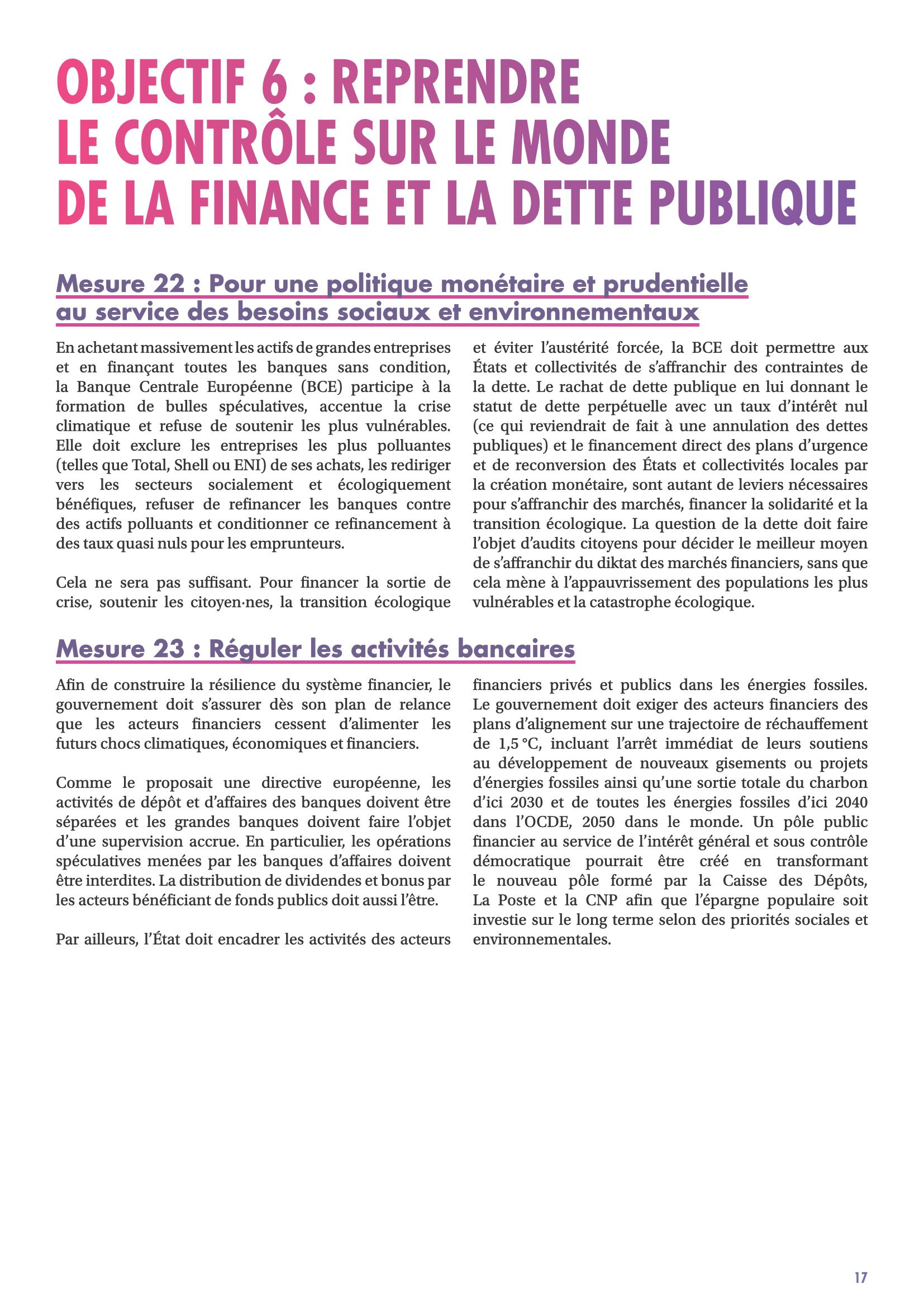 le plan de sortie de crise Page 17