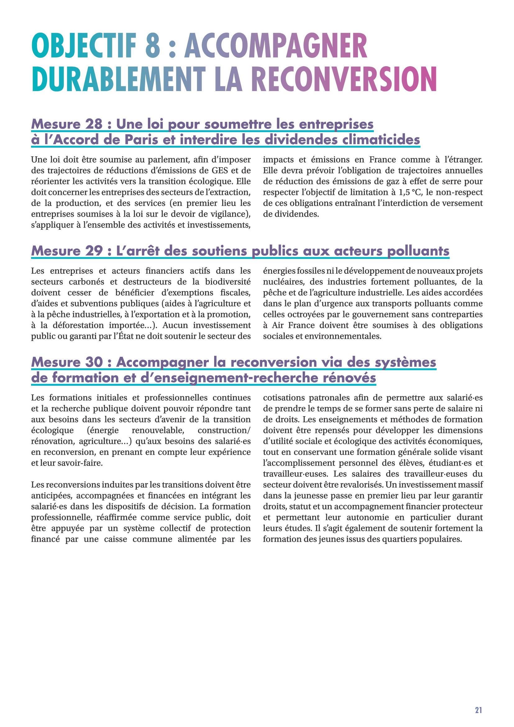 le plan de sortie de crise Page 21